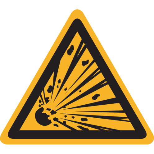 Bord met pictogram explosieve stoffen - ISO 7010 - W002