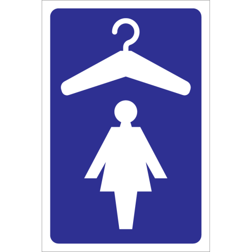 Bordje met pictogram voor aanduiden garderobe voor dames
