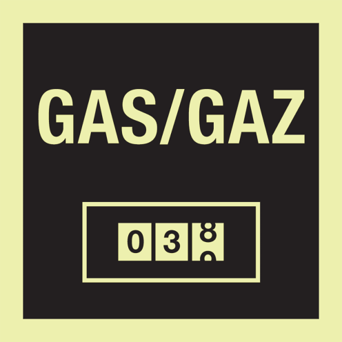 Bord Gasmeter fotoluminescerend