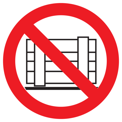 Bord met pictogram neerzetten verboden ISO7010 - P023