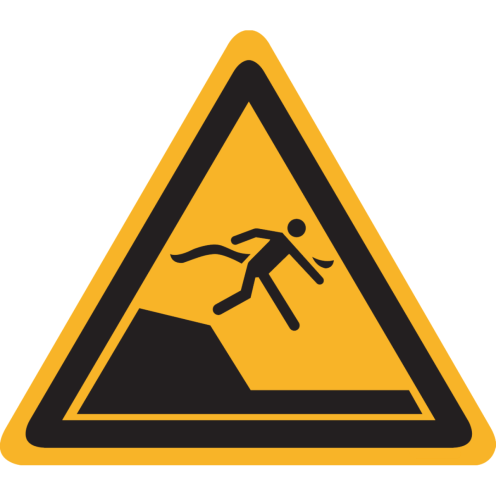Bord met pictogram "Waarschuwing Plotselinge Diepte" - ISO 7010 - W050