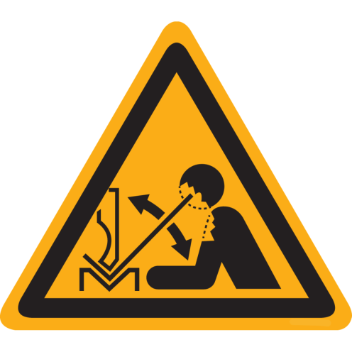 Bord met pictogram van een snel bewegend gevaarlijk onderdeel - ISO 7010 - W032