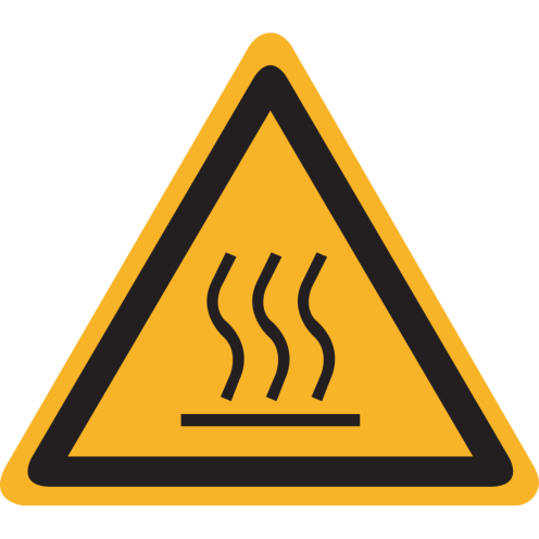 Bord met pictogram heet oppervlak - ISO 7010 - W017