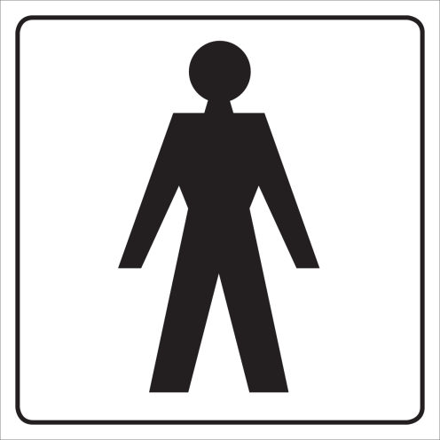 Bord met pictogram voor aanduiden ruimte voor heren