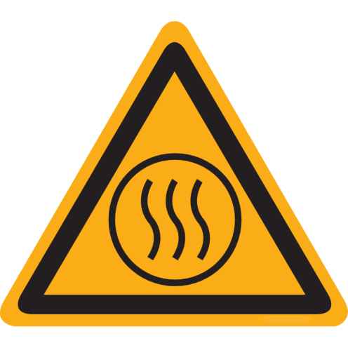 Bord met pictogram gevaar hete inhoud - ISO7010 - W079