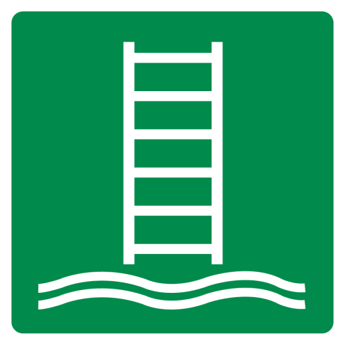 Bord met pictogram inschepingsladder ISO 7010