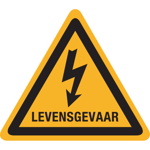 Bord met pictogram "Waarschuwing Levensgevaar Elektriciteit" - ISO 7010 - W012