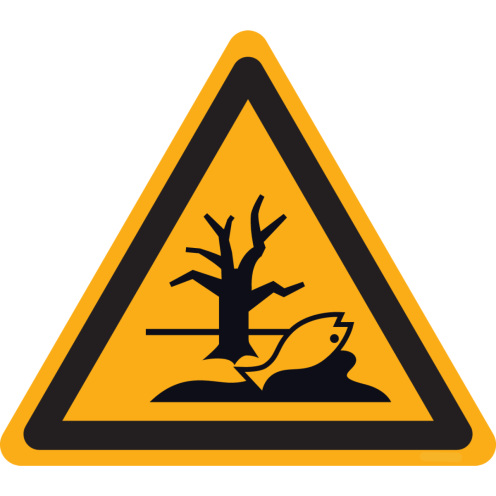 Bord met pictogram milieugevaar