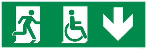 Bord Nooduitgang beneden beperkte mobiliteit