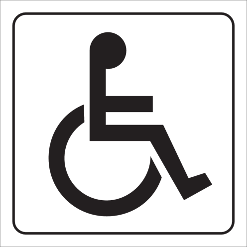 Bord met pictogram voor aanduiden ruimte voor mindervaliden