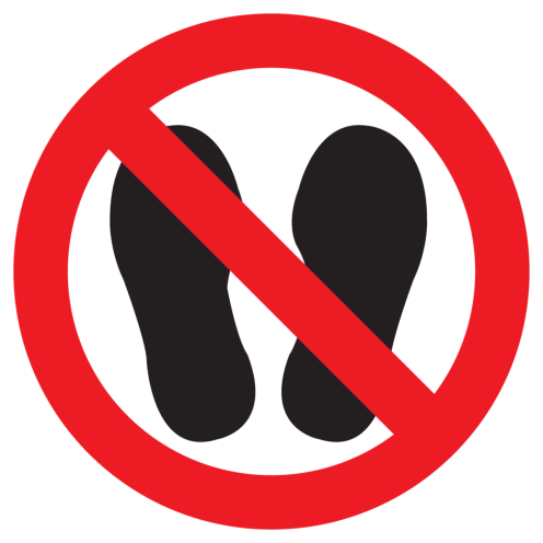 Bord met pictogram verboden ruimte te betreden