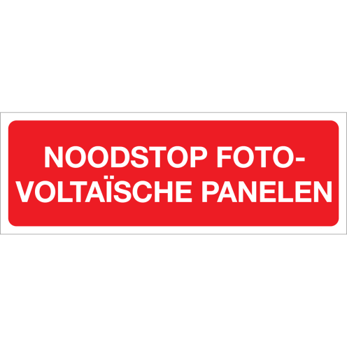 Bord Noodstop Fotovoltaïsche Panelen
