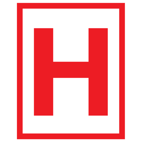 Bord met pictogram H voor ondergrondse hydrant