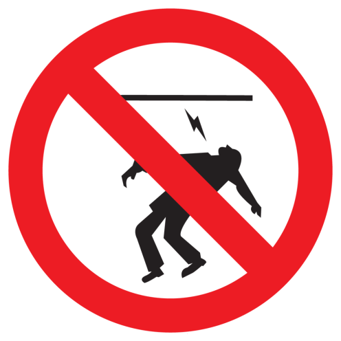 Bord met pictogram opgepast elektriciteit 