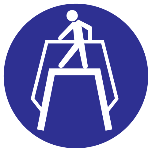 Blauw bord met pictogram om een oversteekplaats aan te duiden - ISO7010 - M023