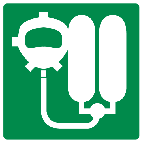 Bord met pictogram perslucht toestel