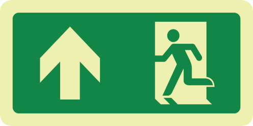 Fotoluminescerend bord met pictogram nooduitgang openen linkerkant ISO 7010