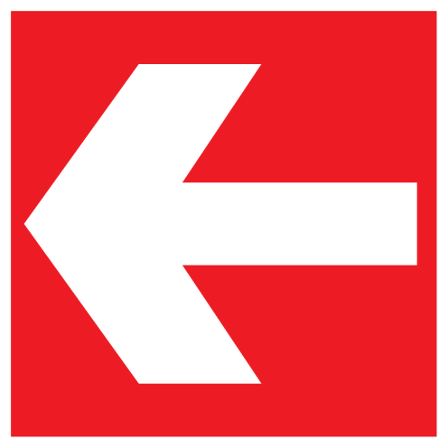 Bord met pictogram van een pijl (Rood met wit)