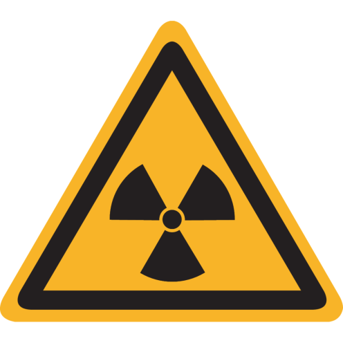 Bord met pictogram radioactieve stoffen - ISO 7010 - W003