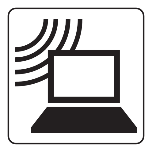 Bord met pictogram serverruimte