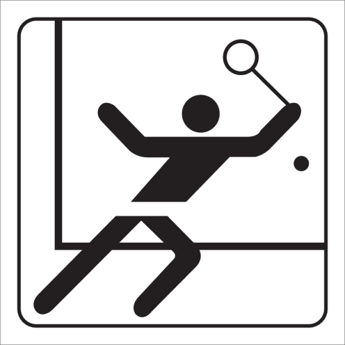 Bordje met een pictogram van een tennis speler