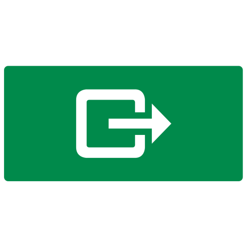 Uitgang rechts / links (bordje)