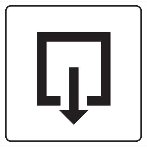 Wit bord met pictogram voor het aanduiden van de uitgang