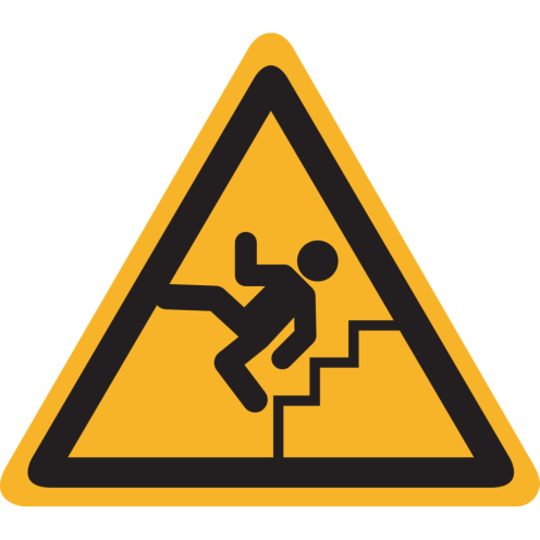 Bord met pictogram "Gevaar Trap"