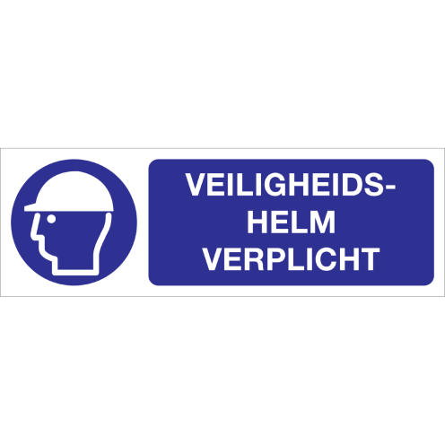 Bord met pictogram en tekst om aan te duiden dat een veiligheidshelm verplicht is - ISO7010 - M014