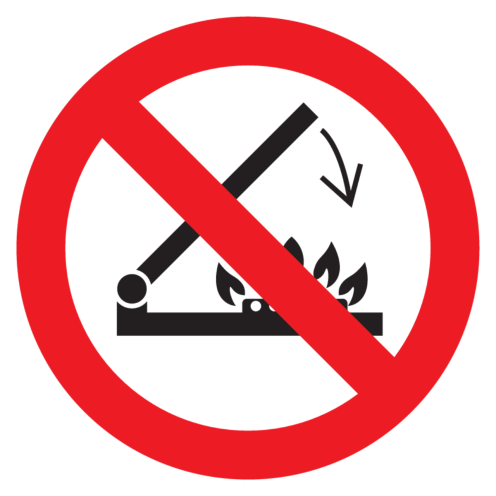 Bord Deksel sluiten verboden P073