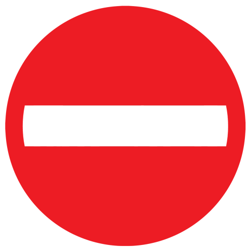 Bord met pictogram verboden richting