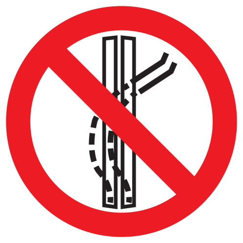 Bord met pictogram sleepspoor verlaten verboden ISO7010 - P037