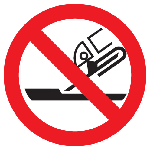 Bord met pictogram niet gebruiken voor vlakslijpen