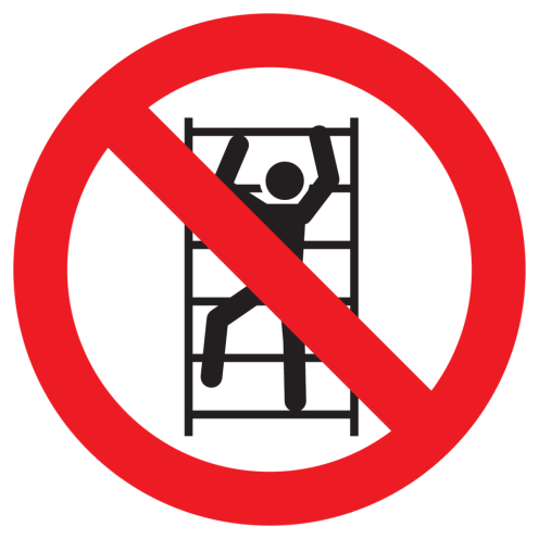 Bord met pictogram klimmen verboden ISO7010 - P009