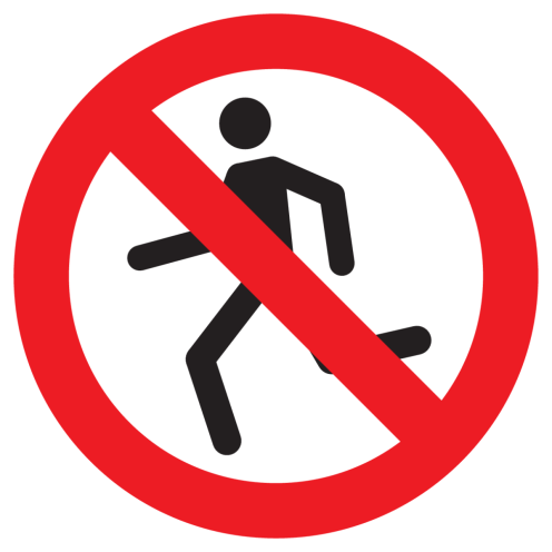 Bord met pictogram rennen verboden ISO7010 - P048
