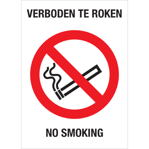 Bord met pictogram roken verboden / no smoking
