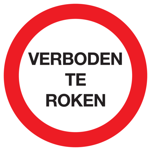 Bord met tekst verboden te roken