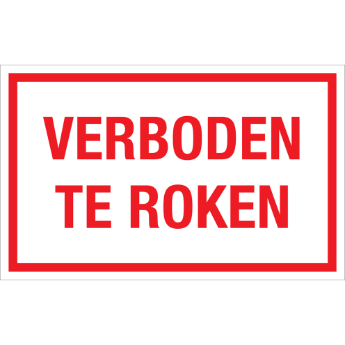 Bord Verboden Te Roken - wit tekstbord met rode tekst