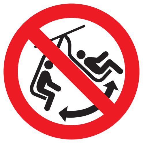 Bord met pictogram schommelen verboden ISO7010 - P038