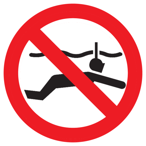 Bord met pictogram snorkelen verboden ISO7010 - P050