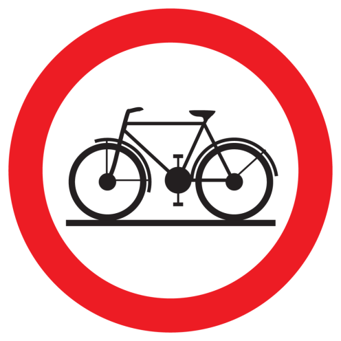 Bord met pictogram verboden voor fietsen