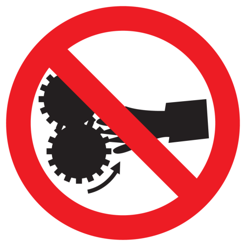 Bord met pictogram verboden voor handen