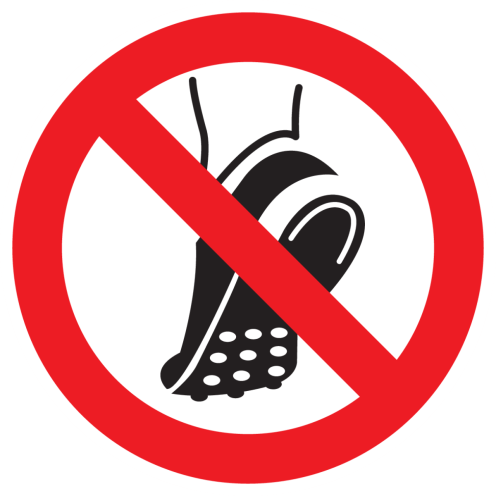 Bord met pictogram spikes verboden