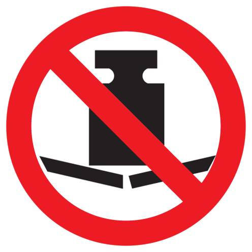 Bord met pictogram geen zware last plaatsen ISO7010 - P012