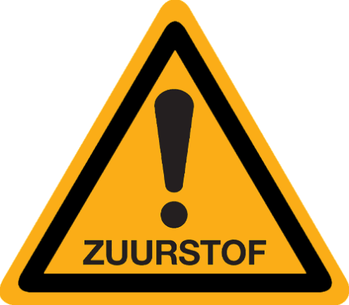 Bord met pictogram zuurstof
