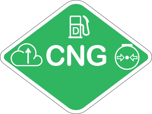 Brandstof Label CNG + Diesel ISO 17840-4