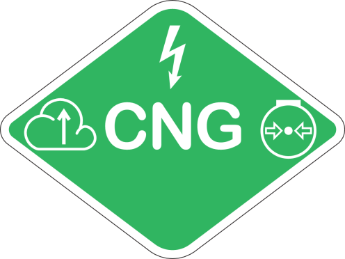 Brandstof Label CNG + Elektrisch ISO 17840-4