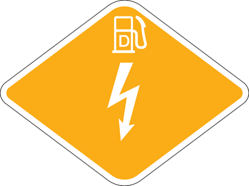 Brandstof Label Elektrisch + Diesel ISO 17840-4