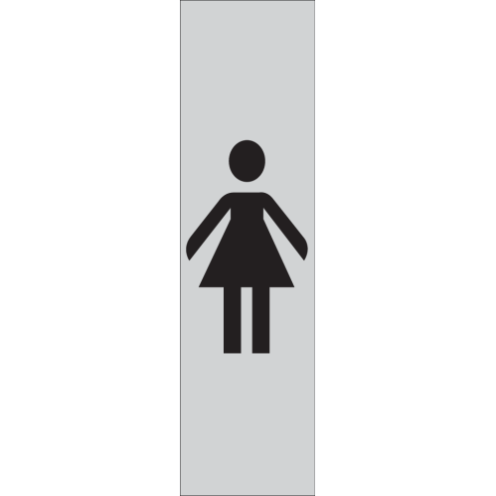 Zelfklevend deurbordje Dames (Verticaal)