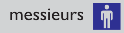 Zelfklevende deurbordje Messieurs 